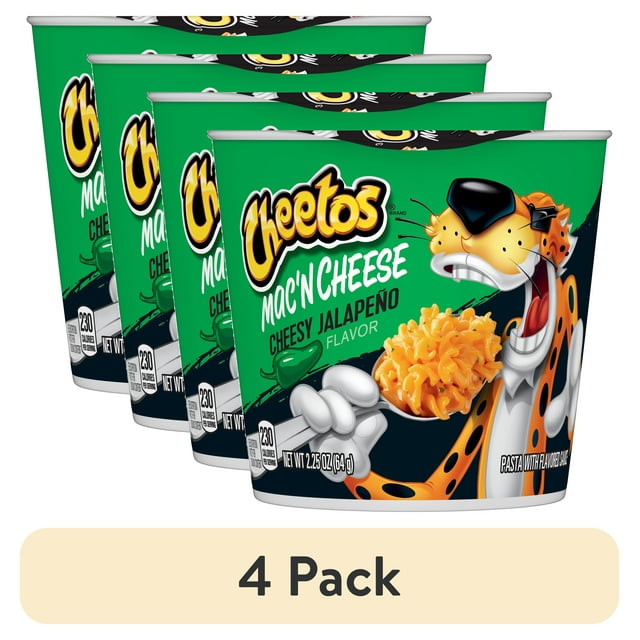 (4 pack) Cheetos Mac 'N Cheese, Cheesy Jalapeno Flavor, Mac and Cheese