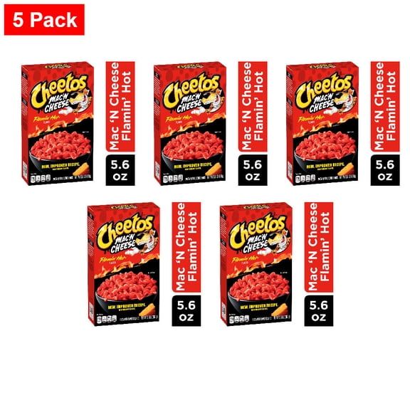 Cheetos MacN Cheese Pasta With Flavored Sauce Flamin Hot Flavor 5.6 oz - 5 Pack