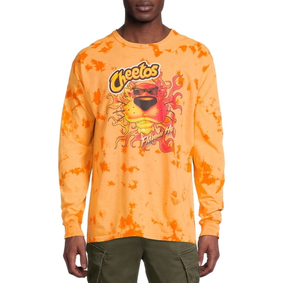 Cheetos Men's and Big Men's Chester Graphic Long Sleeve Graphic Tee, Cheetos T-Shirts