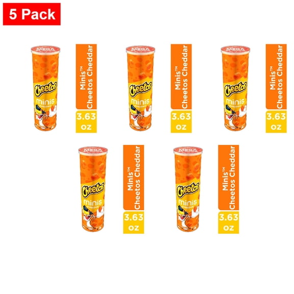 Cheetos Minis Cheese Flavored Minis Cheese Snacks Stacks Chips 3.63 oz - 5 Pack