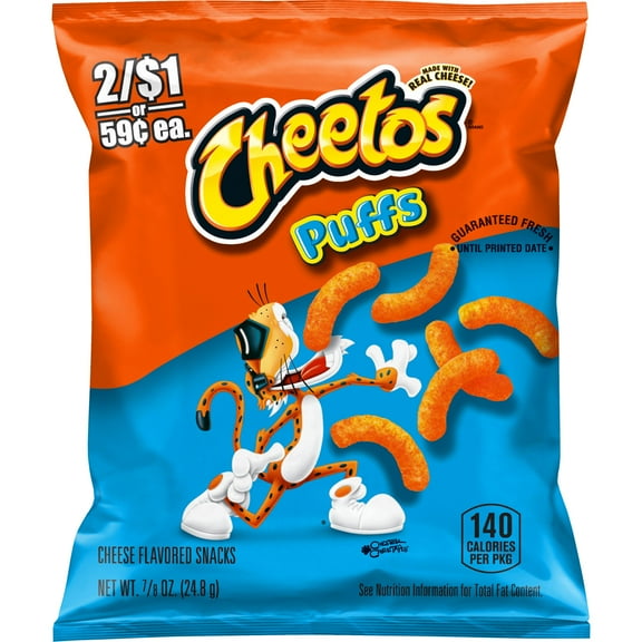 Cheetos Puffs Cheese Flavored Snack Chips, 0.875oz Bag