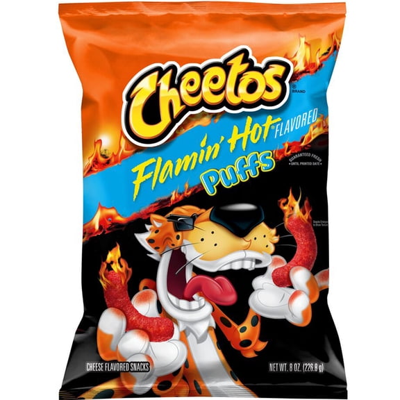 Cheetos Puffs Flamin' Hot Cheese Flavored Snacks, 8 oz (Packaging may vary)
