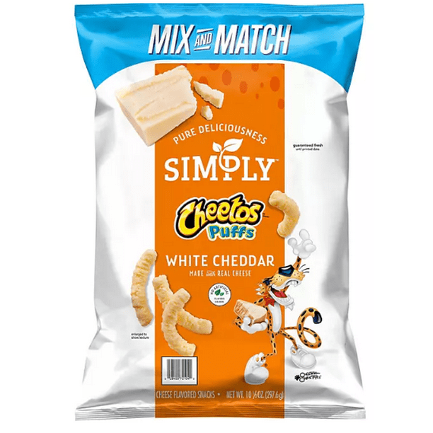 Cheetos Simply Puffs Cheese Flavored Snacks White Cheddar (10.5 oz