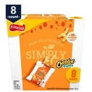 Cheetos Simply Puffs White Cheddar Cheese Flavored Puffed Snack Chips, 7/8oz Bags, 8 Count Multipack