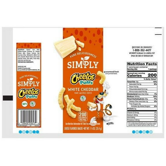 Cheetos Simply White Cheddar Puffs, 00028400058193 (21407690)