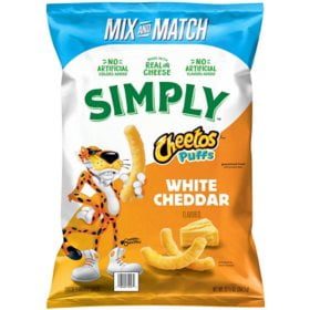 Cheetos Simply White Cheddar Puffs, 12.5 oz. pack of 2