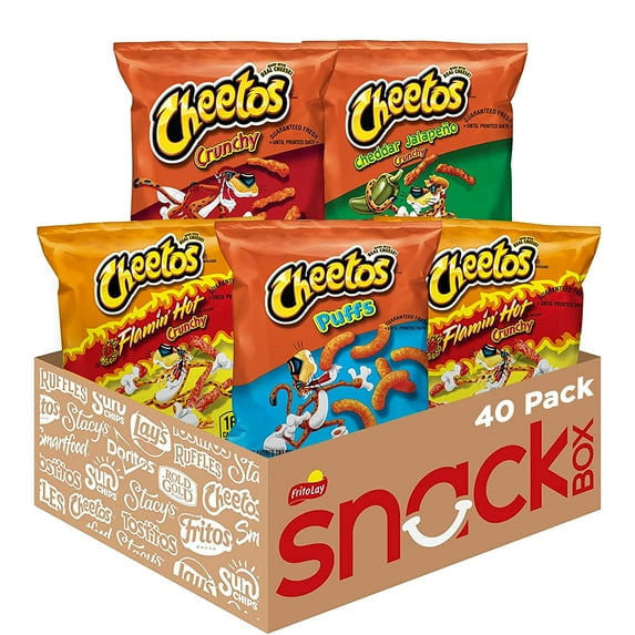 Cheetos Variety Pack Cheese Flavored Snack Chips, 1oz Bags, 40 Count Multipack