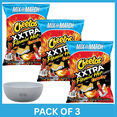 thumbnail image 1 of Cheetos XXTRA Flamin’ Hot Cheese Flavored Snacks 17.37 oz (Pack of 3) with Free Serving Bowl by OMA, 1 of 5