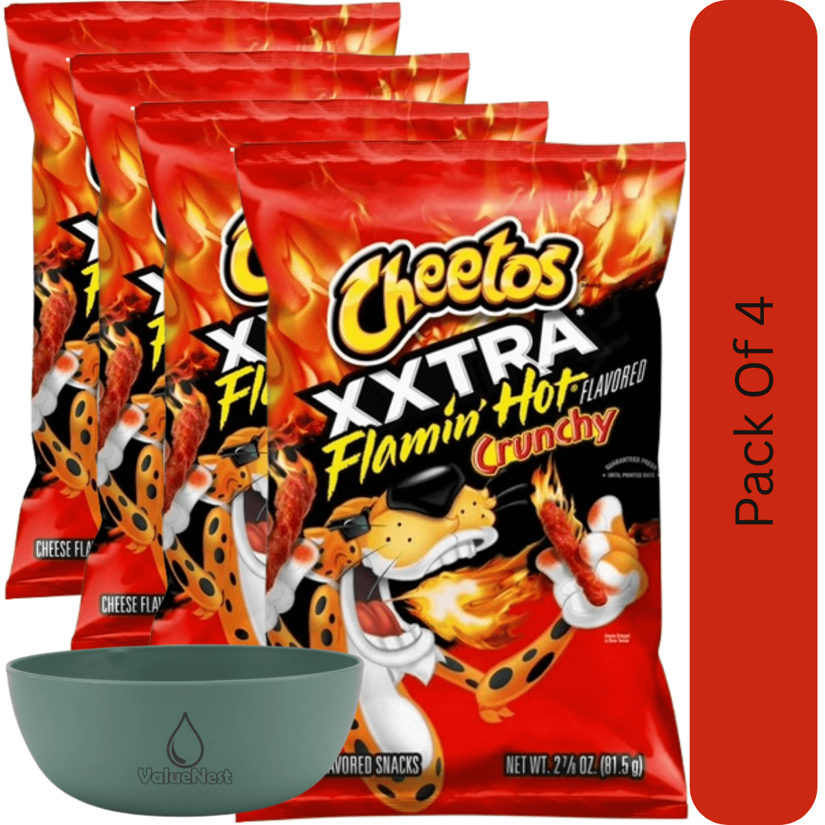 どっしり鮮やか！　アメストロ② Cheetos XXtra Flamin' Hot Crunchy Cheese Snacks, 2.875 oz Bag With