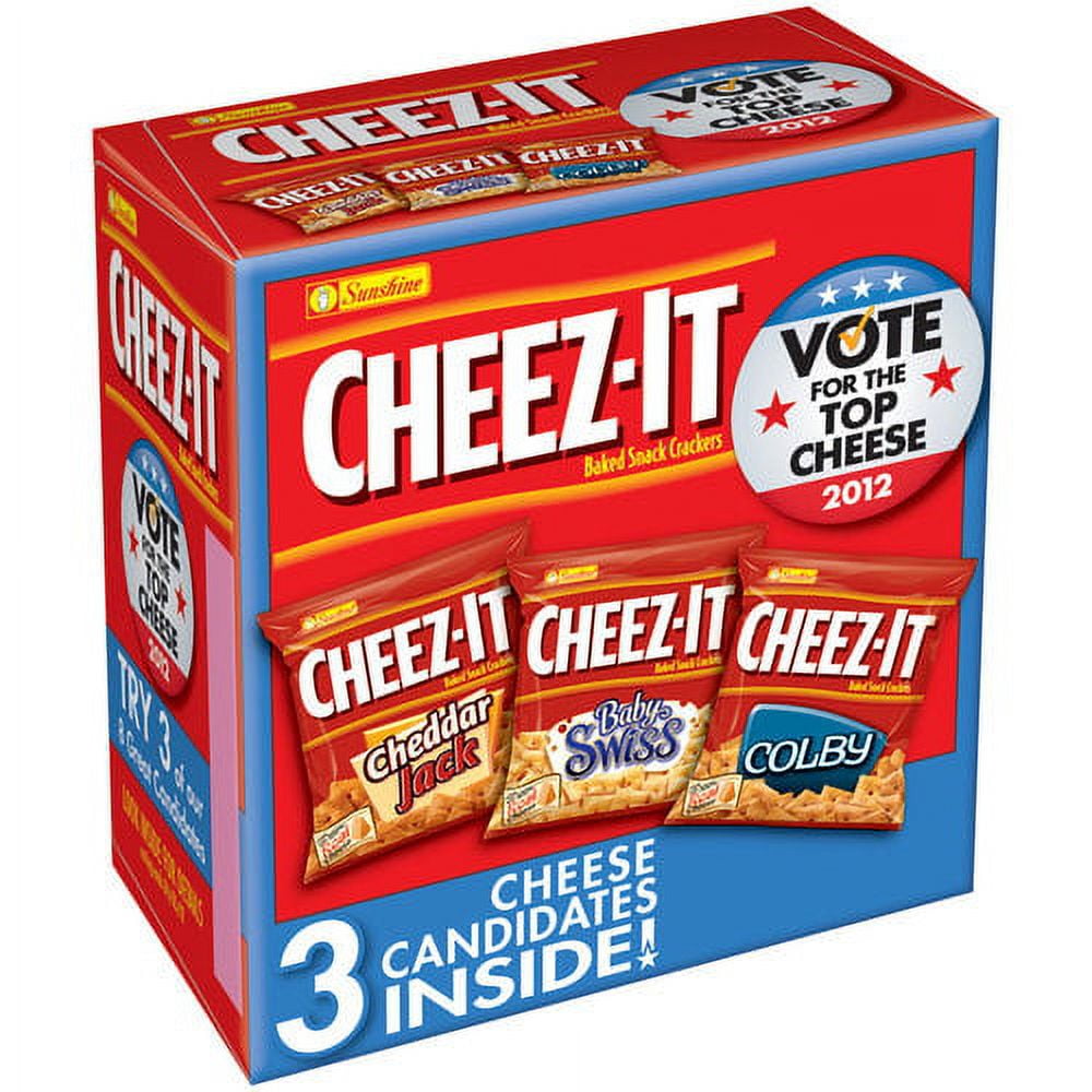 CheezIt Baked Cheddar Jack Baby Swiss and Colby Snack Crackers, 2.31
