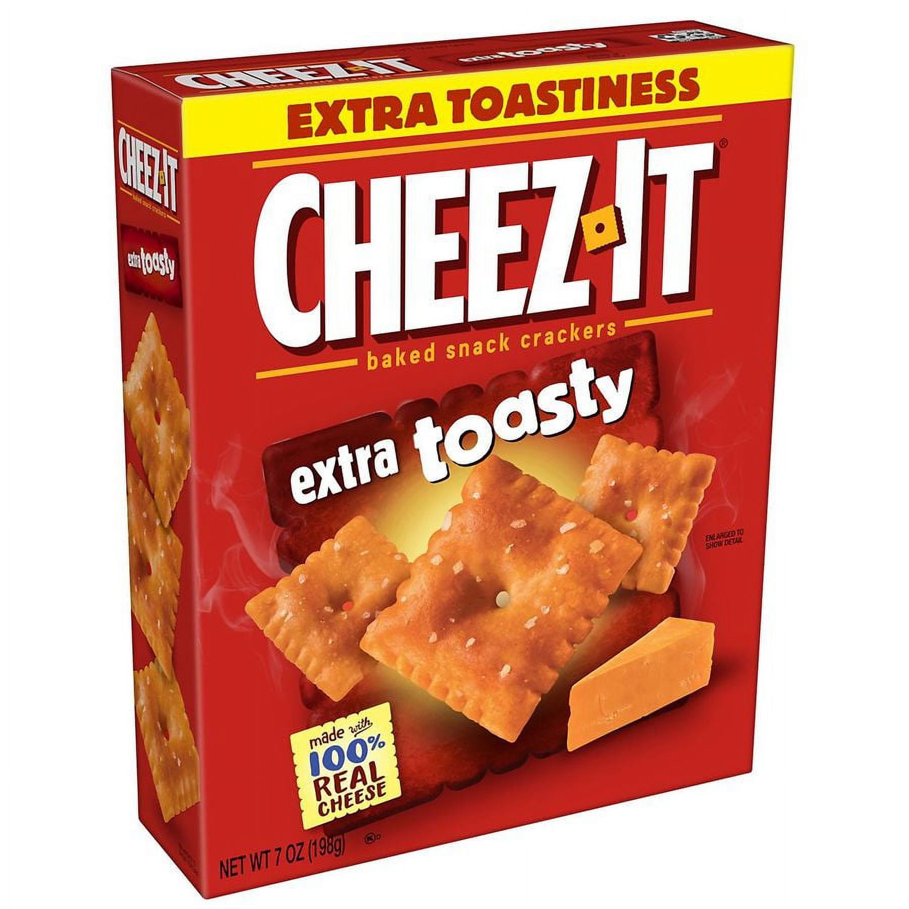 Cheez-It Baked Snack Cheese Crackers Extra Toasty 7.0 oz Pack of 2