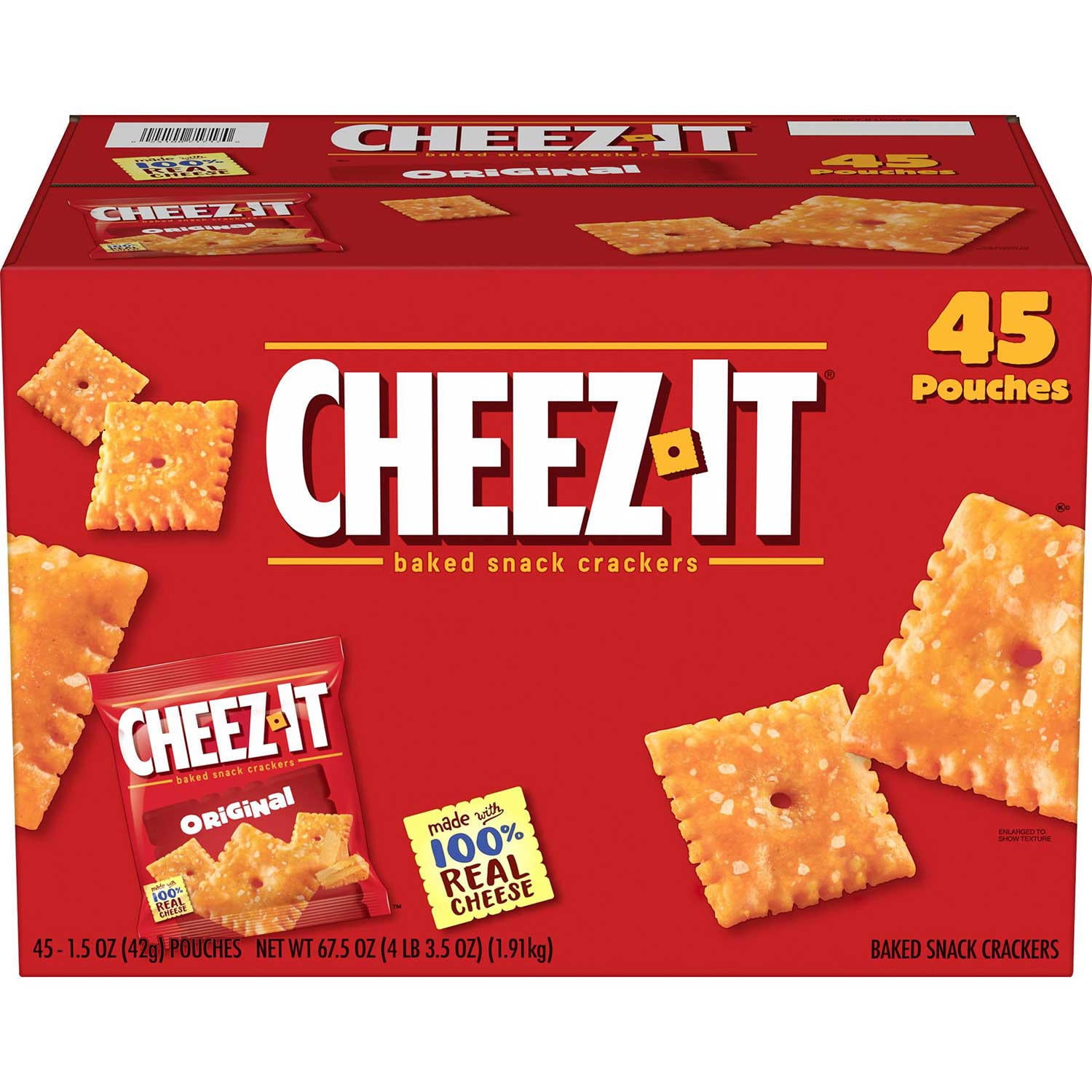 Cheez-It Baked Snack Cheese Crackers, Original (67.5 Oz. Box , 45