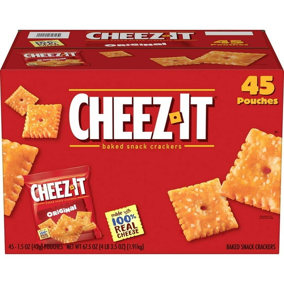 Cheez-It Baked Snack Cheese Crackers, Original (67.5 Oz. Box , 45 Ct.)