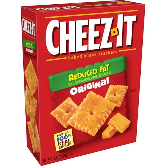 Cheez-It, Baked Snack Cheese Crackers, Reduced Fat Original, Made with 100% Real Cheese, 11.5oz Box