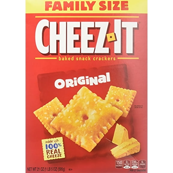 Cheez-It Baked Snack Crackers - Family Size Original 21 oz (Pack of 16)