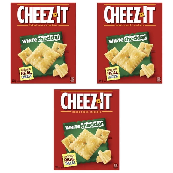 Cheez-It Baked Snack Crackers White Cheddar Flavor, 200g (3 Pack)
