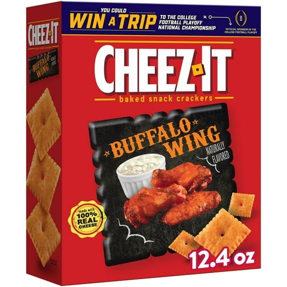Cheez-It Buffalo Wing Cheese Crackers, Baked Snack Crackers, 12.4 oz (Pack of 6)