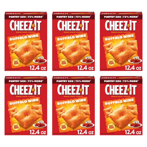 Cheez-It Buffalo Wing Cheese Crackers, Baked Snack Crackers, 12.4 oz (Pack of 6)