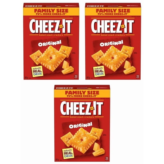 Cheez-It Canada Family Size Baked Snack Crackers Original, 352g (3 Pack)