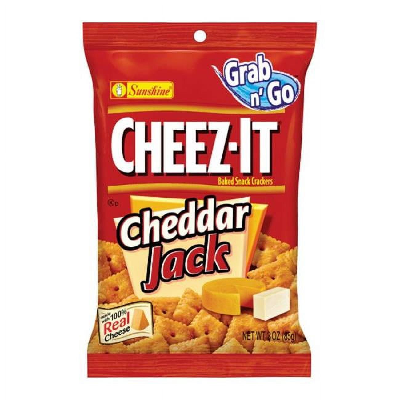 Cheez-It® Cheddar Jack Baked Snack Crackers 3 oz. Bag - Walmart.com
