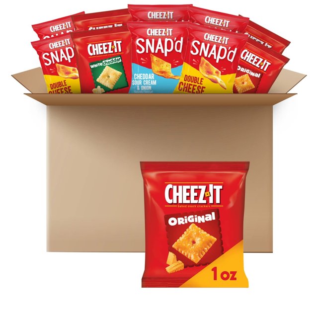 CheezIt Cheese Crackers, Baked OIF8 Snack Crackers, Lunch Snacks