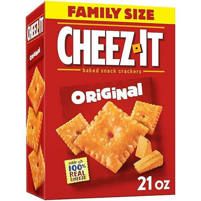 Cheez-It Cheese Crackers, Baked Snack Crackers, Family Size, Original, 21oz Box