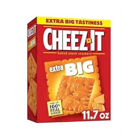 Cheez-It Cheese Crackers, Baked Snack Crackers, Lunch Snacks, Extra Big, 11.7Oz Box (1 Box)