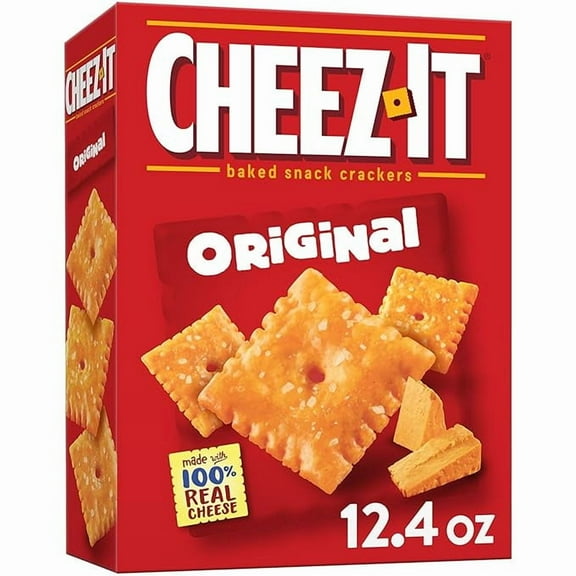 Pack of 2 - Cheez-It Cheese Crackers, Baked Snack Crackers, Lunch Snacks, Original, 12.4Oz Box (1 Box) Packaging May Vary