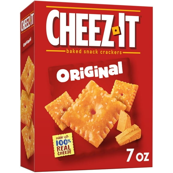 Pack of 2 - Cheez-It Cheese Crackers, Baked Snack Crackers, Lunch Snacks, Original, 7Oz Box (1 Box) Packaging May Vary