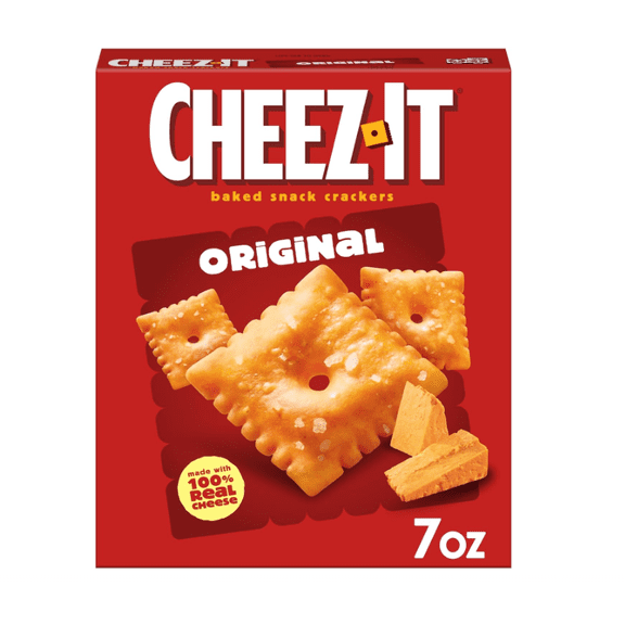 Cheez-It Cheese Crackers, Baked Snack Crackers, Lunch Snacks, Original, 7oz Box (1 Box)
