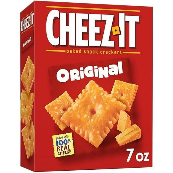 Cheez-It Cheese Crackers, Baked Snack Crackers, Lunch Snacks, Original, 7oz Box (6 Count)