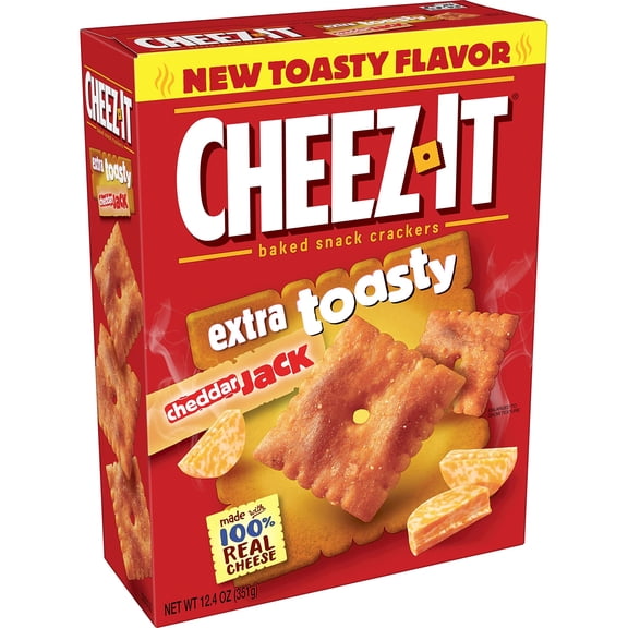 Cheez-It Cheese Crackers Extra Toasty Cheddar Jack (Pack of 20)