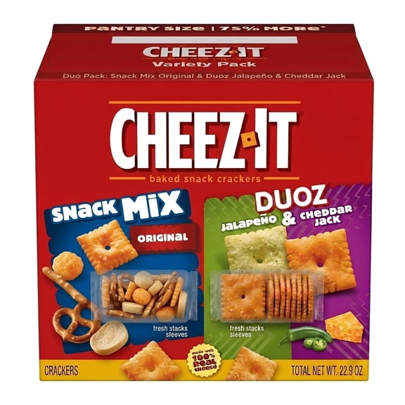 Cheez-It Classic Snack Mix & Cheez-It DUOZ Jalapeo and Cheddar Jack Snack Bundle, Total Net Wt. 22.9 oz