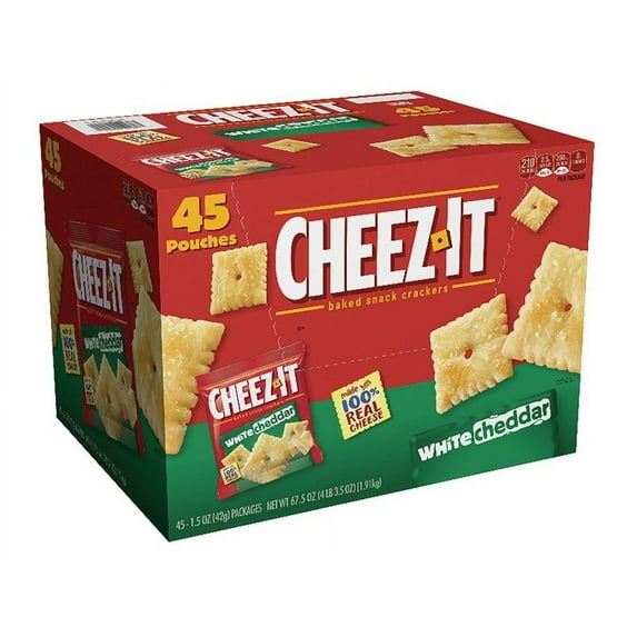 Cheez-It Crackers, 1.5 Oz Bag, White Cheddar, 45/carton | Bundle of 5 Cartons