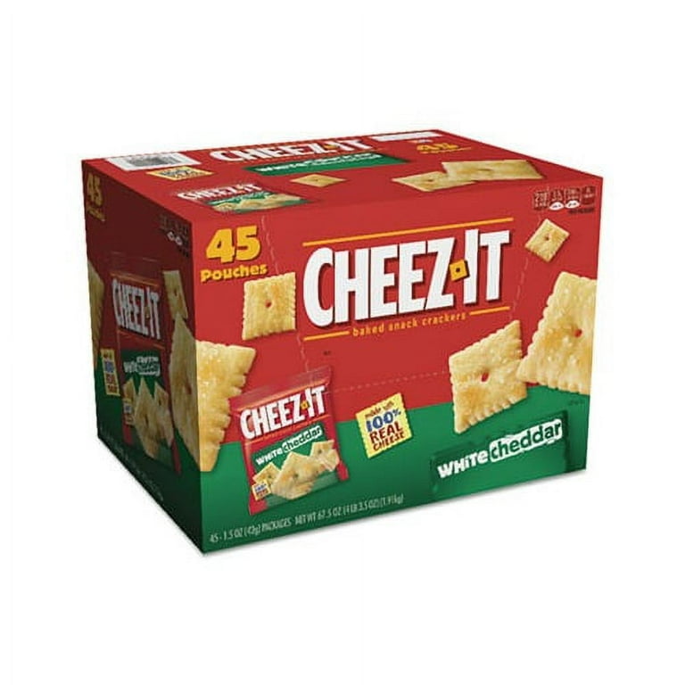 Cheez-it Crackers, 1.5 oz Bag, White Cheddar, 45/Carton Cheez-it Crackers, 1.5 oz Bag, White Cheddar, 45/Carton