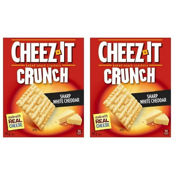 Cheez-It Crunch, Sharp White Cheddar, Baked Crackers, 191g (2 Pack)