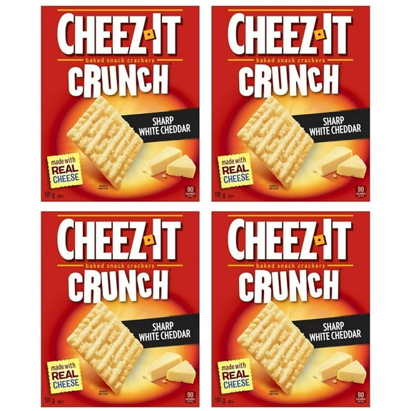 Cheez-It Crunch, Sharp White Cheddar, Baked Crackers, 191g (4 Pack)