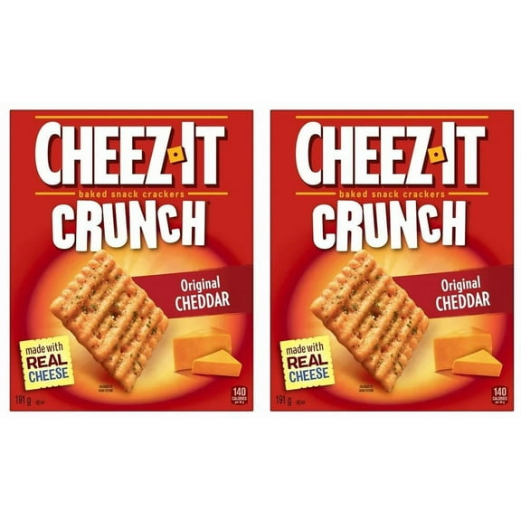 Cheez-It Crunch, Snack Crackers Crunch Original Cheddar, 191g (2 Pack)