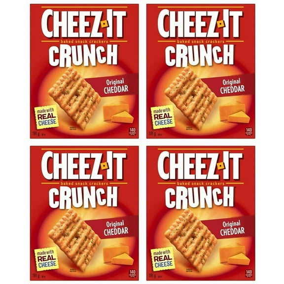 Cheez-It Crunch, Snack Crackers Crunch Original Cheddar, 191g (4 Pack)
