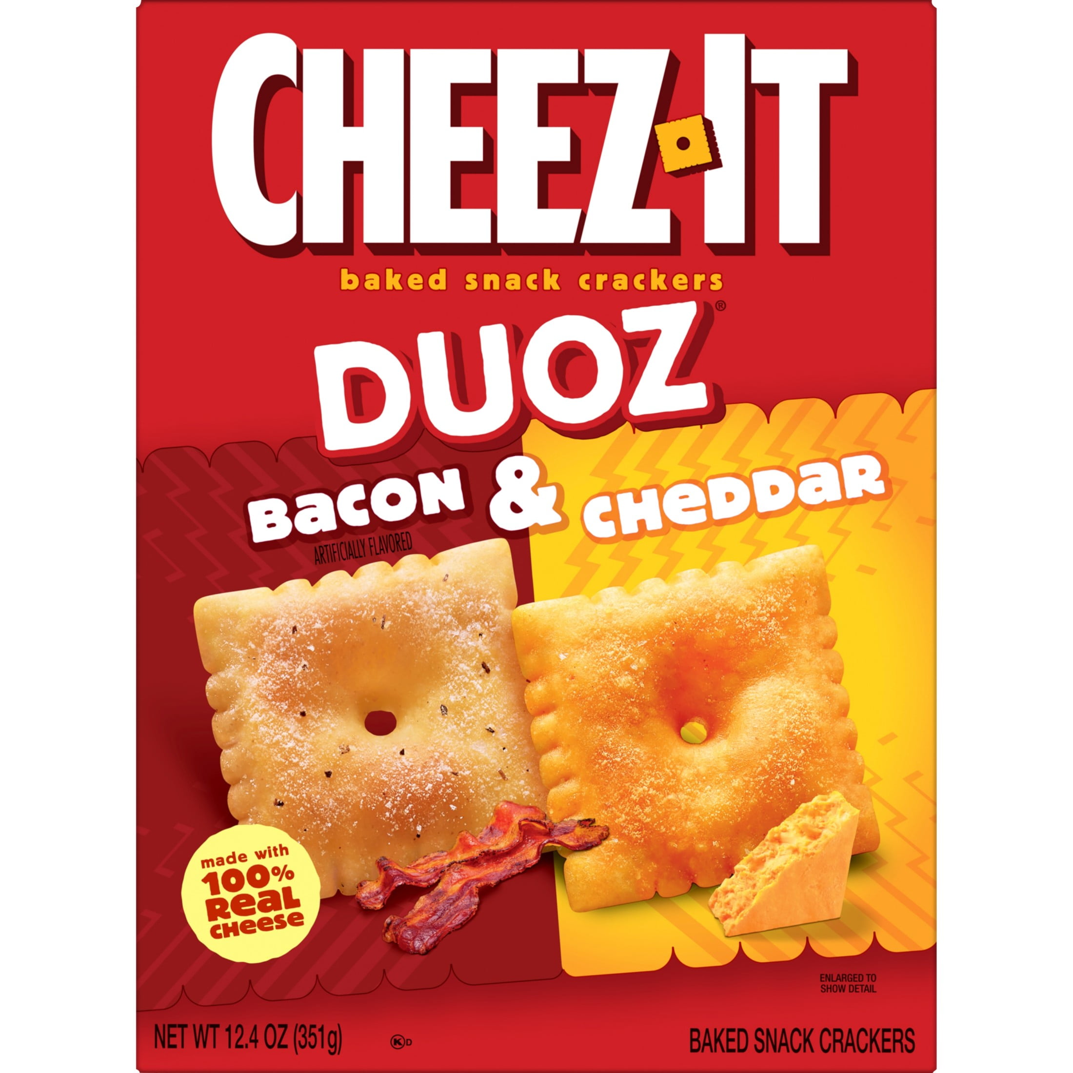 Cheez-It DUOZ Bacon and Cheddar Baked Snack Crackers, Lunch Snacks
