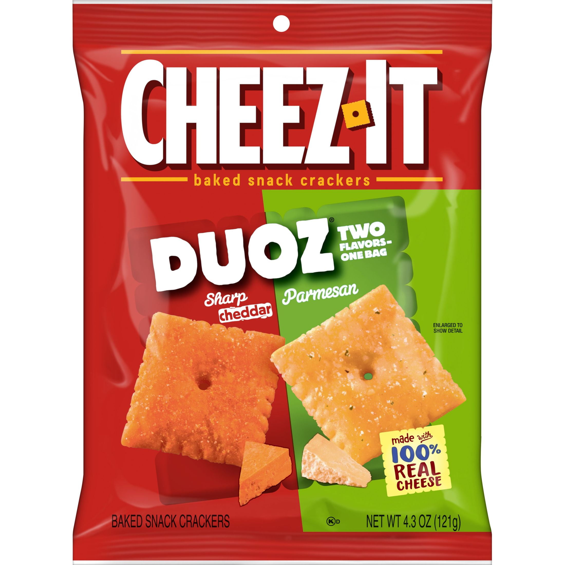 CheezIt DUOZ Cheddar and Parmesan Cheese Crackers, 4.3 oz