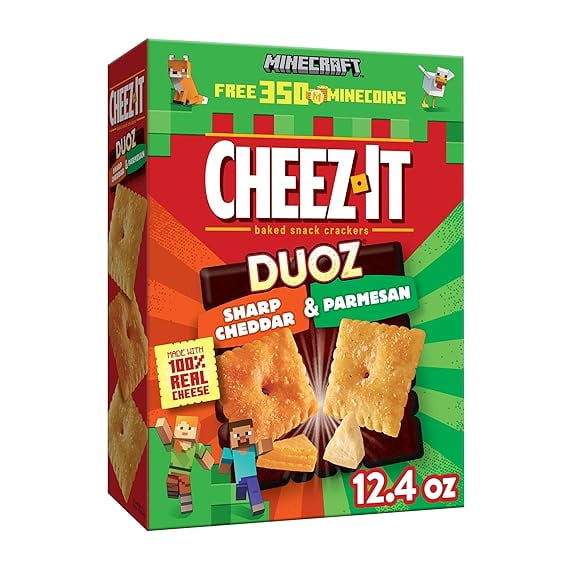 CheezIt DUOZ Cheese Crackers, Baked Snack Crackers, Lunch Snacks