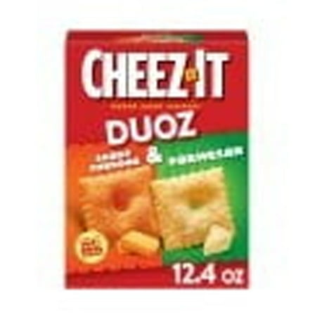 Cheez-It DUOZ Sharp Cheddar and Parmesan Baked Snack Crackers, Lunch Snacks, 12.4 oz