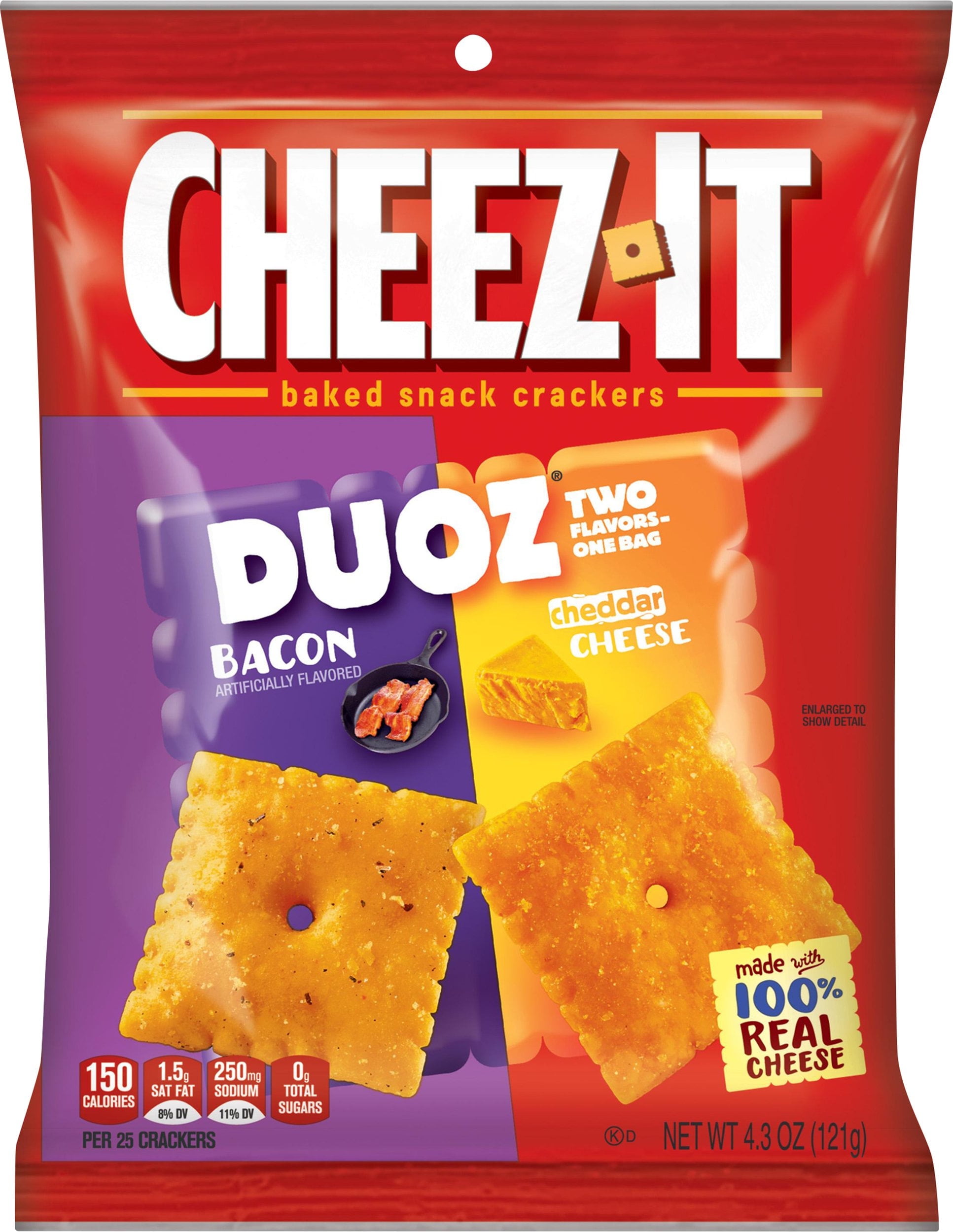 Cheez-It Duoz Bacon & Cheddar Cheese, Count 6 (4.3 oz) - Cookie & Cracker