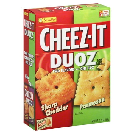 Cheez-It Duoz Baked Sharp Cheddar & Parmesan Snack Crackers, 13.7 Oz.