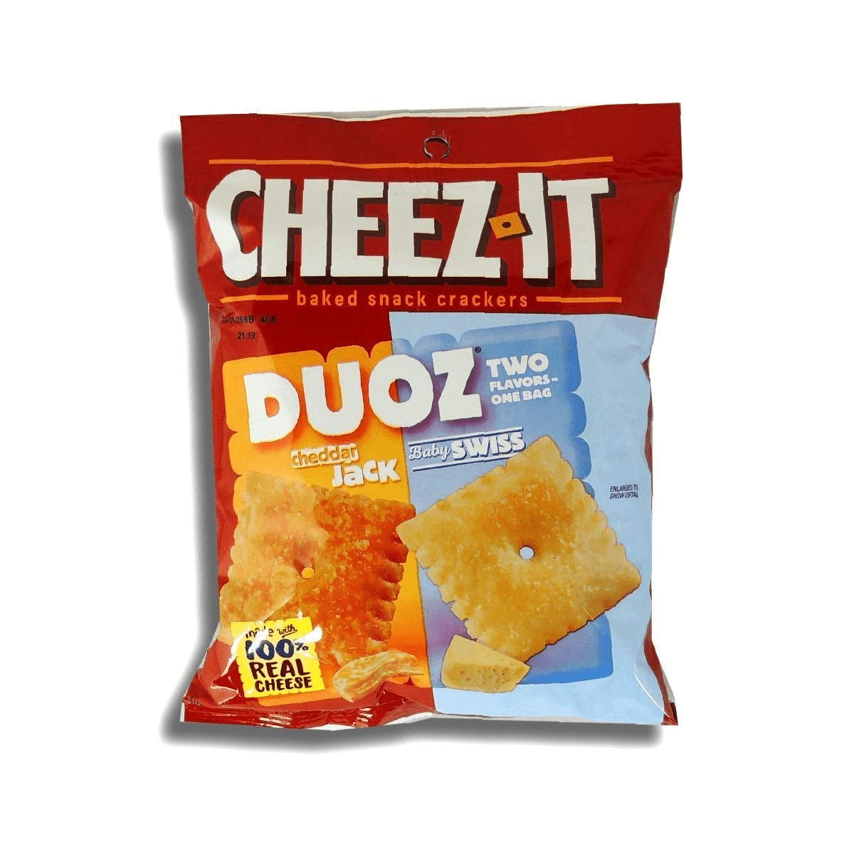 Cheez It Duoz Cheddar DU20Jack and Baby Swiss Cracker 43 Ounce 6 per