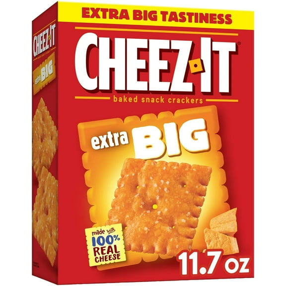 Cheez-It Extra Big Cheese Crackers, Baked Snack Crackers, 11.7 oz (Pack of 6)