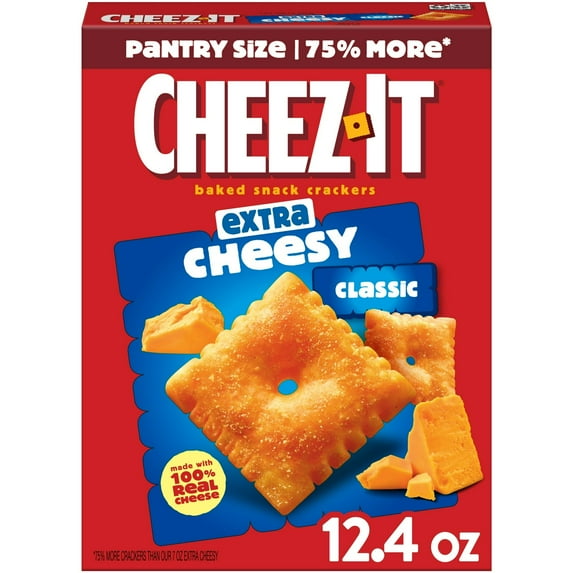 Cheez-It Extra Cheesy Cheese Crackers, Baked Snack Crackers, 12.4 oz - 2 Pack