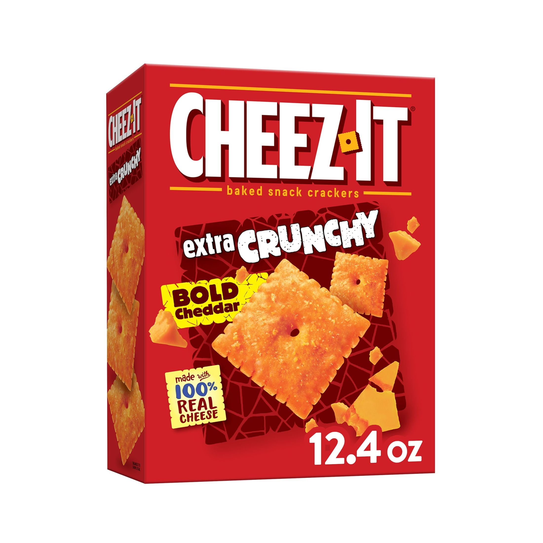 Cheez-It Extra Crunchy Bold Cheddar Cheese Crackers, Baked Snack Crackers, 12.4 oz