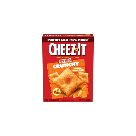 Cheez-It Extra Crunchy Cheese Crackers, Bold Cheddar 12.4 oz (Pack of 12)